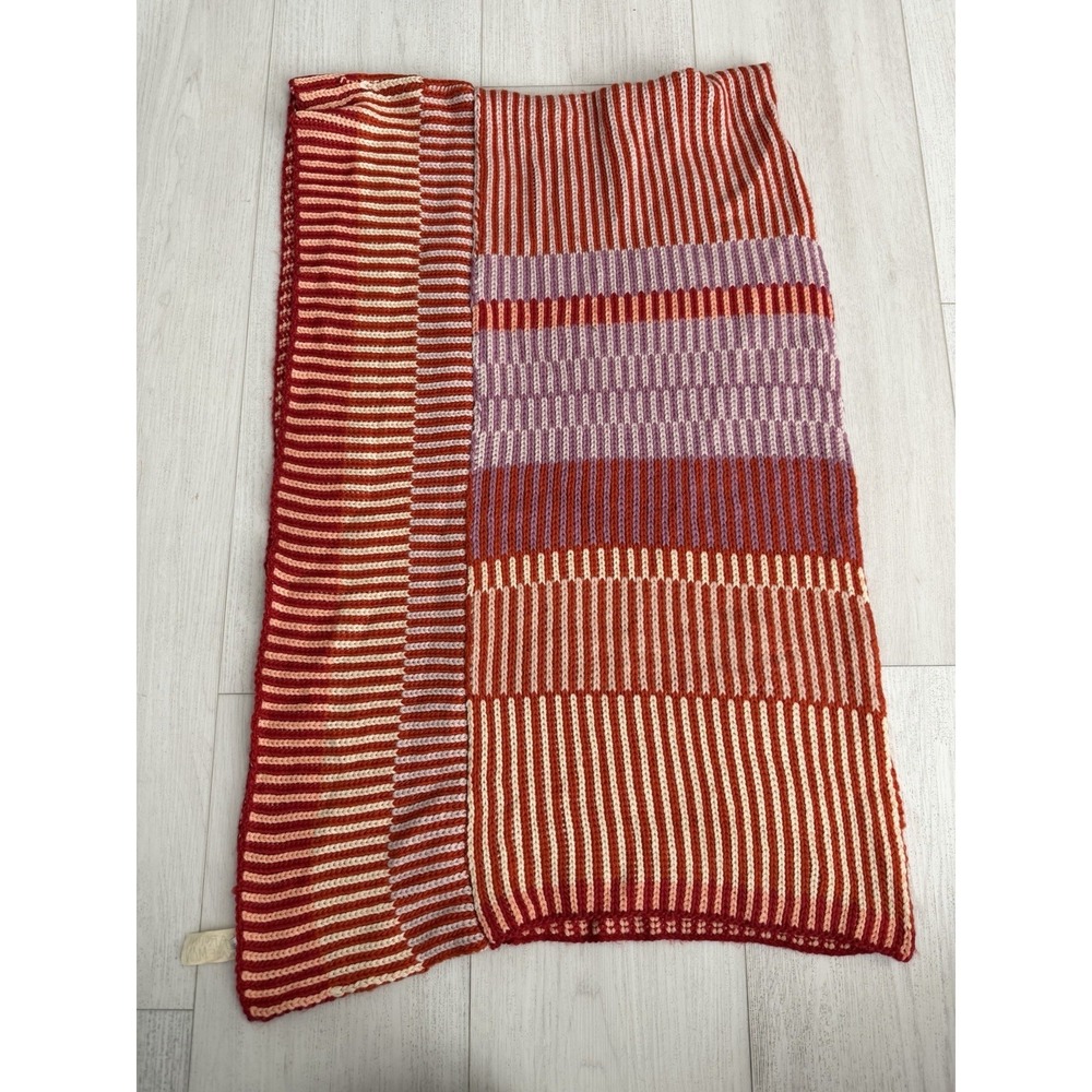 Anthropologie Caroline Kaufman Chunky Knit Multicolor Fairbanks Scarf Shrug‎
